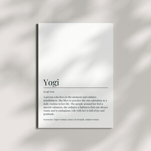 Cartolina regalo Yogi Regalo per amanti dello yoga Namaste Biglietto di compleanno per yoga Definizione Citazioni yoga Regalo per donna Yoga Compleanno Natale Yoga