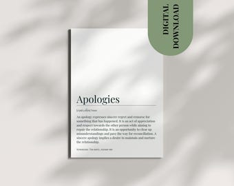 Postcard Apologies Present Friend Definition Card Apologies I Am Sorry Apology Gift Please Forgive Me Apology Gift For Her I'm Sorry Gift
