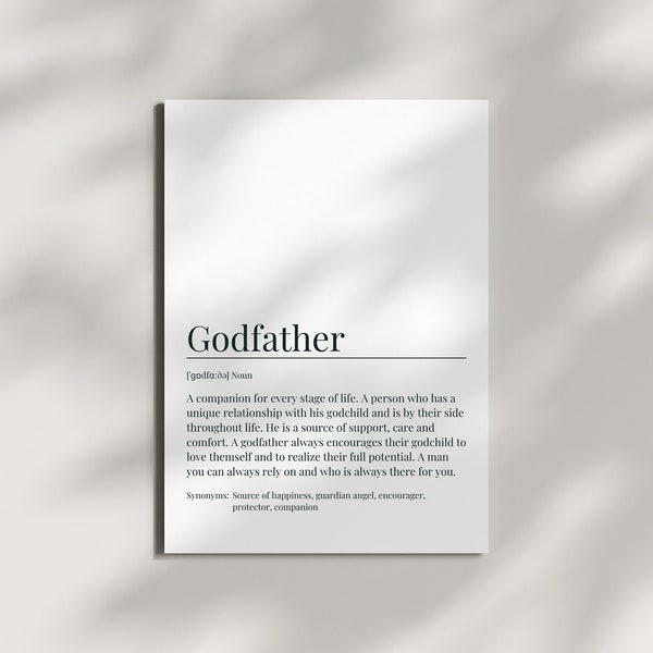 Postcard Godfather Best Godfather Appreciation Gift Simple Godfather Greeting Card Will You Be My Godparents Proposal Card Printable PDF JPG