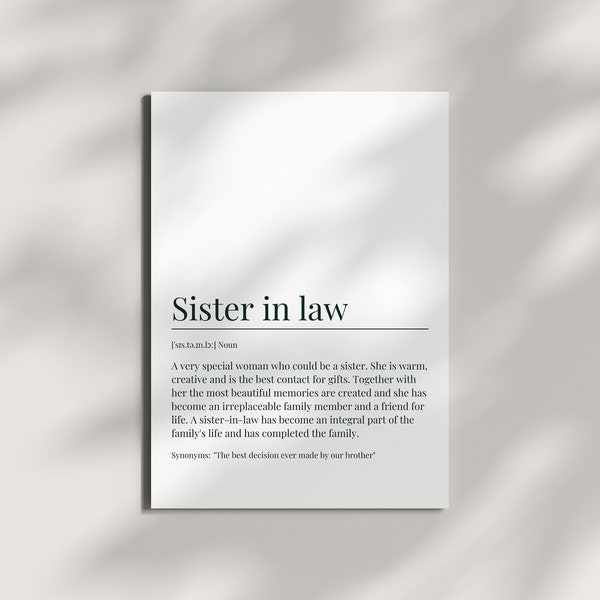 Postcard Sister in Law Definition Best Sister in Law Gift Christmas Gift Sister in Law Birthday Card Sisters by Marriage Best Friend Bride