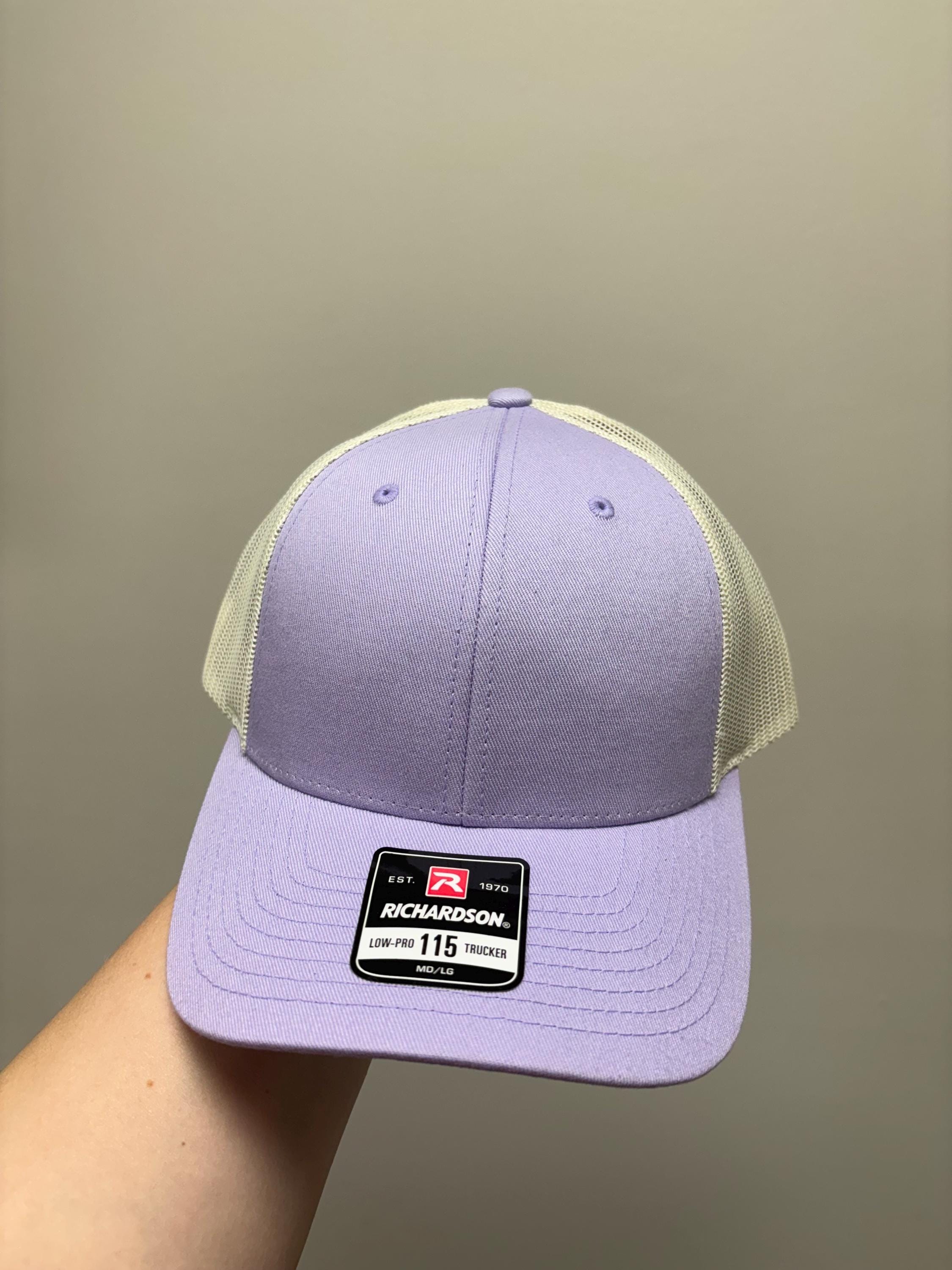 NEW GDG HATS custom summer trucker hat in lilac and white Curved Bill Trucker - Blue Lavender – Grace Folly main image 2