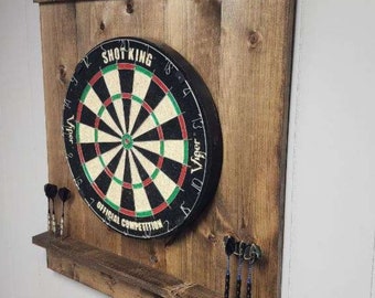 Handcrafted Dart Board Backboard | Rustic Wood | Game Room Decor | Standard Dartboard Size | Free Shipping | Handmade Dart Board Backboard