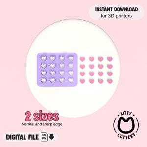 Mini Heart Clay Cutter File | Heart 3D Cutter File | 3D Polymer Clay Cutter | Polymer Clay Cutter File | Clay Cutter STL | 3D Cutters STL