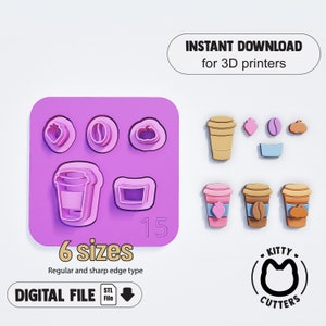 Coffee Cup Polymer Clay Cutter Stl File | Coffee Clay Cutters STL | Coffee Bean Polymer Clay Cutters | 3D Polymer Clay Cutter | Pumpkins