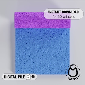 May include: A digital file for 3D printing a blue and purple sponge-like object. The file is in STL format. The image includes the text "INSTANT DOWNLOAD for 3D printers" and "DIGITAL FILE STL File".