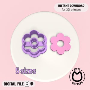 Clay Cutters STL | Flower 3D Cutter File | 3D Polymer Clay Cutter Files | Polymer Clay Cutter File | Clay Cutter STL | 3D Cutters STL