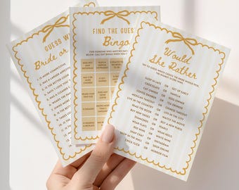 Honey Bridal Shower Games Bundle She Found Her Honey Bridal Shower Signs Scalloped Frame Bridal Games Pack | LK04