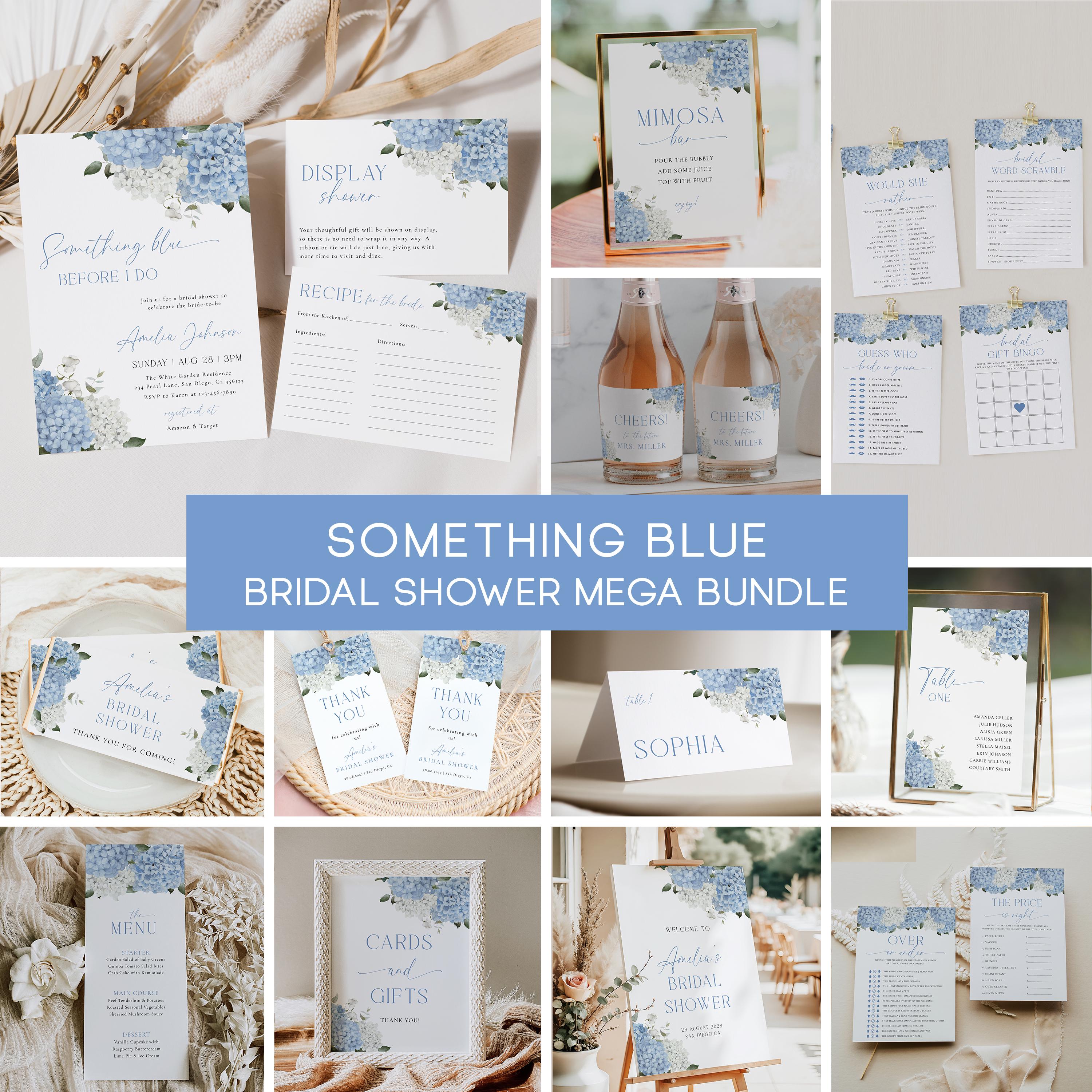 Bridal Shower Game Cards – Wedding Word Scramble, 25 Cards + Answer Card, Minimalist Blue Design - View #10