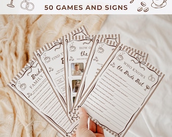 Lot de jeux pour la douche nuptiale Love is Brewing LK10