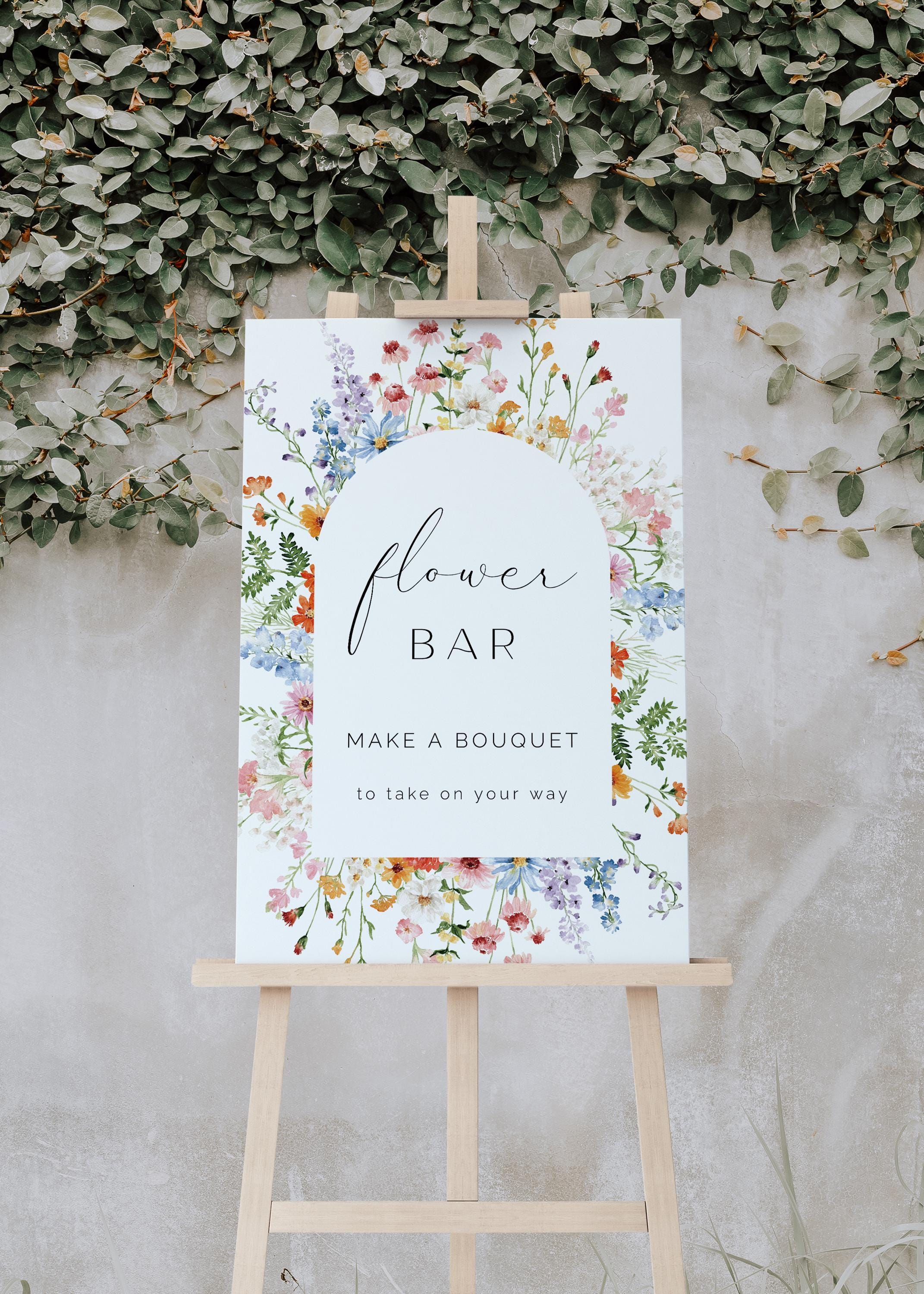 Flower Inn Sign Flower Bar Sign Template Wildflower Make a Bouquet Sign Flower Station ...
