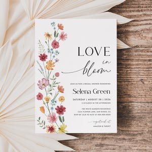 Sjabloon Love in Bloom vrijgezellenfeest bewerkbare uitnodiging vrijgezellenfeest vrijgezellenfeest tuin bloemen vrijgezellenfeest uitnodiging | BM05