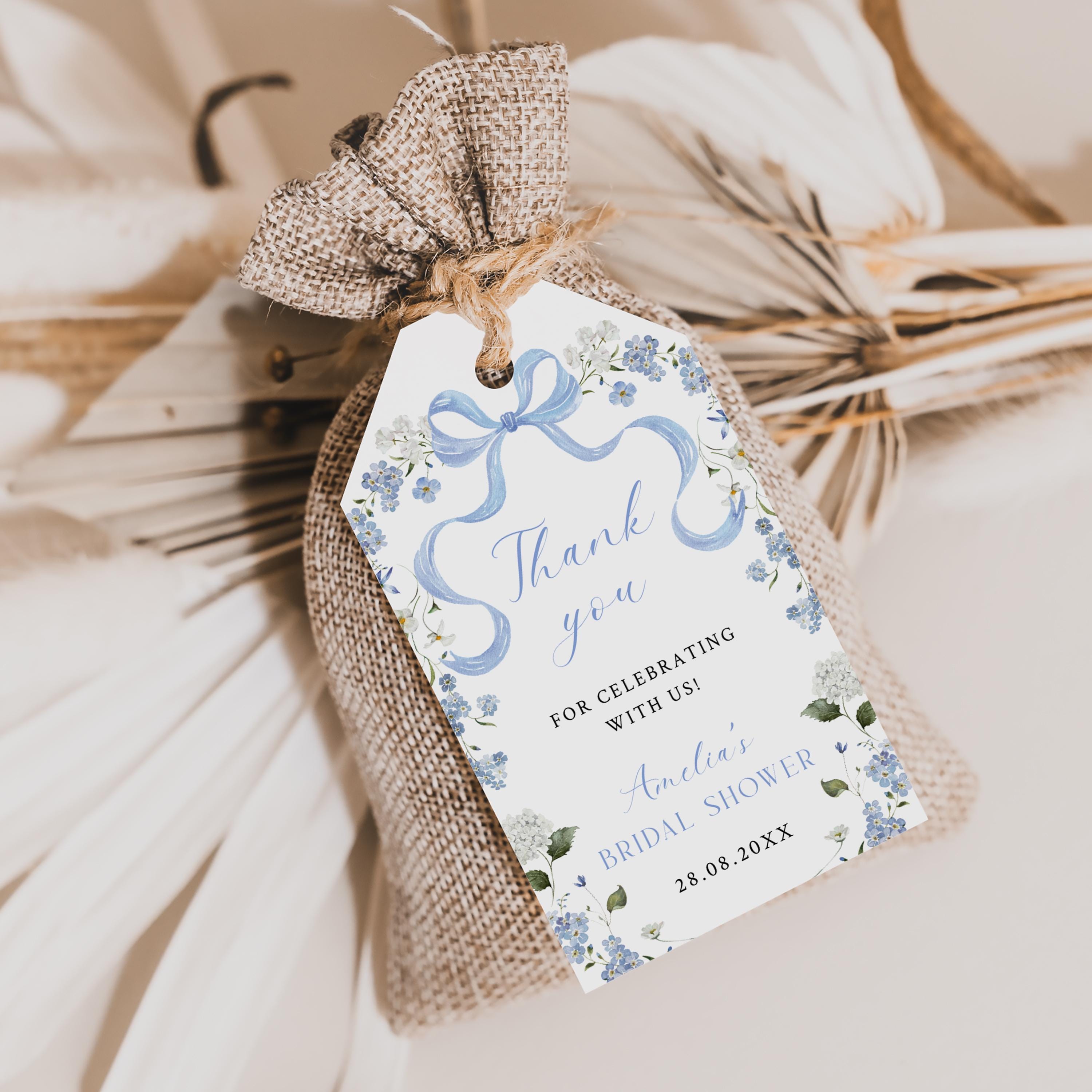 100 Etichette Personalizzate Per Bomboniere Matrimonio - Tag Di Ringraziamento In Carta Con Stampa Digitale, Formato 7x4,5 Cm, Colore Turchese, Con Testo Personalizzabile - 6