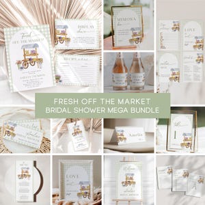 Fresh Off the Market Bridal Shower Bundle Farmer&#39;s Market Bridal Shower Invites Garden Bridal Shower Games Pack Bridal Brunch Templates|BM04