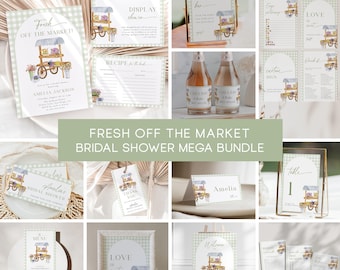 Fresh Off the Market Bridal Shower Bundle Farmer's Market Bridal Shower Invites Garden Bridal Shower Games Pack Bridal Brunch Templates|BM04