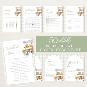 Fresh Off the Market Bridal Shower Games Bundle Farmer&#39;s Market Bridal Shower Signs Set Spring Flowers Bridal Shower Party Games Pack | BM04