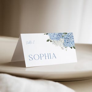 de marque - Marque-page hortensia bleu - Quelque chose de bleu pour siège de douche nuptiale | K006