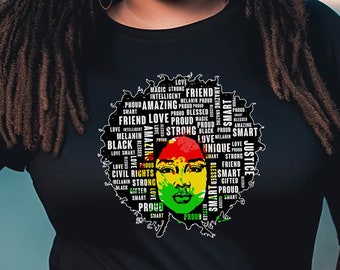Camiseta de historia negra, orgullo africano, mujer negra, regalo para mamá, orgullo negro, camiseta negra, camiseta Juneteenth, moda afrocéntrica