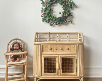 Gourmet Grove Kitchenette - Children's Toy Pretend Play - Boho Rattan Kitchen Toy