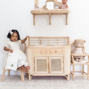 Gourmet Grove Kitchenette - Children's Toy Pretend Play - Boho Rattan Kitchen Toy