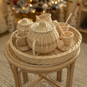 Carly's Rattan Tea Set - Kitchen and Pretend Play