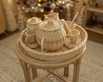 Carly's Rattan Tea Set - Kitchen and Pretend Play