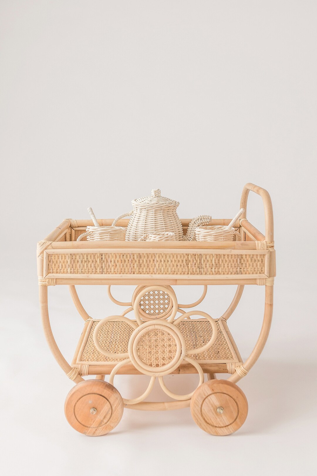 Woven Wonder Tea Cart Children's Toy Tea Cart Handmade Toy Etsy