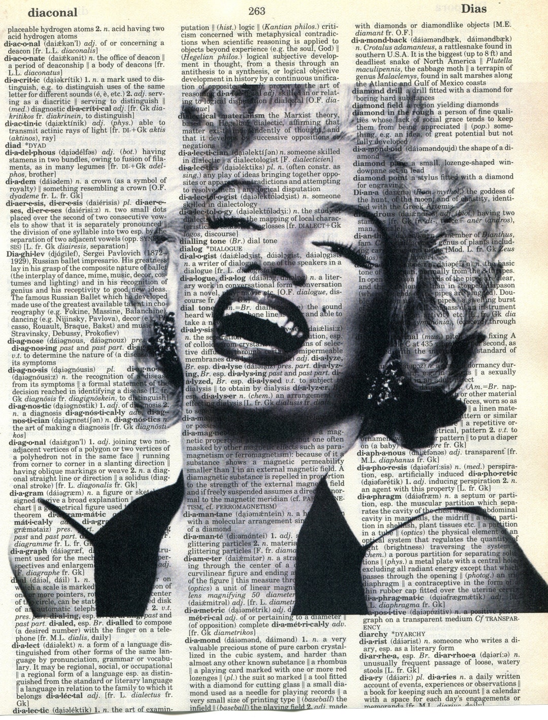 Marilyn Monroe Dictionary Art Print - Etsy