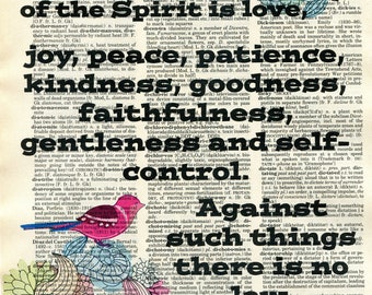 The Fruit of the Spirit is Love, Joy, Peace, Patience, Kindness.... Dictionary Art Print
