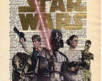 Star Wars Darth Vader, Hans Solo Dictionary Art Print