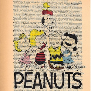 Snoopy Peanuts Gang Dictionary Art Print