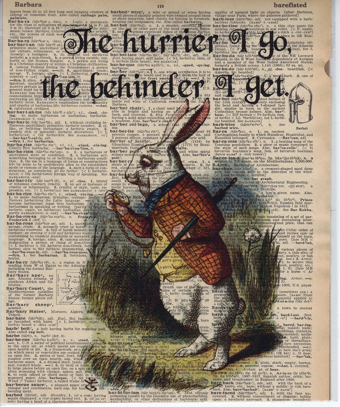 Alice in Wonderland White Rabbit the Hurrier I Go, the Behinder I Get ...
