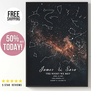 Anniversary Gift Star Map Print Gift Star Maps Anniversary Custom Night Sky Star Map Personalization Starmap Constellation Star Map Personal
