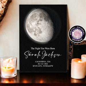 Mondphase Geschenke Mondphase Wandbehang Mondphasen Monddrucke Phasen Mond Geschenke für Ihn Ihre Frauen Männer Jahrestag Geschenk Night We Met Poster