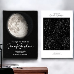 Mond Karte Sternenkarte Jahrestag Geschenke Sternenkarte Geschenk Sternenkarte Jahrestag Sternkarte Benutzerdefinierte Nachthimmel Sternkarte Hochzeit Sternenkarte Mond Geschenke für Ihn