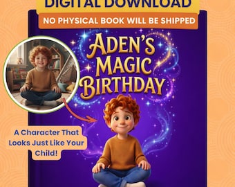 Personalized Birthday Storybook PDF | Custom Name & Photo Kids Book | Digital Download | Printable Birthday Gift