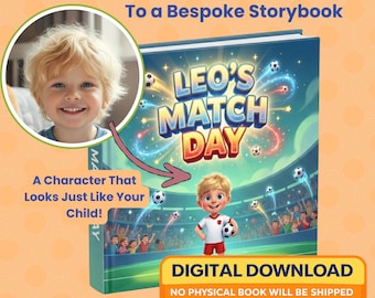 Personalized Football Storybook PDF | Custom Team, Photo Soccer Kids Book | Digital Download | Multi Language