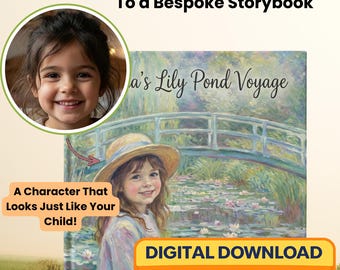 Personalized Monet-Inspired Storybook | Water Lily Art Kids PDF | Multi Language (Digital Download)