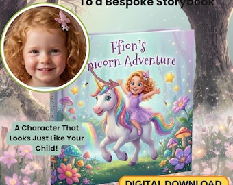 Personalized Unicorn Storybook PDF | Custom Name & Photo Book | Digital Download | | Multi Language