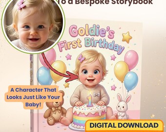 Personalized 1st Birthday Storybook PDF | Custom Baby Photo | Multi Language (Digital Download)
