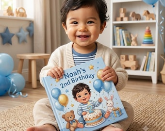 Personalized 2nd Birthday Storybook | Multi Language | Custom Photo Keepsake Birthday Book | Personalized Gift for Boys & Girls