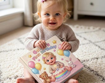 Personalized 1st Birthday Storybook | Multi Language | Custom Photo Keepsake Baby Bedtime Book | Boys & Girls