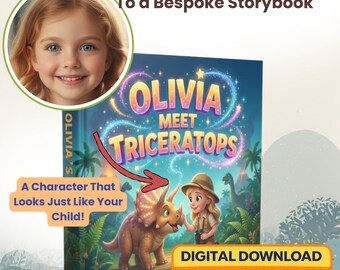 Personalized Dinosaur Storybook PDF | Custom Photo Dino Adventure | Digital Download | Multi Language