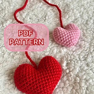 Patrón de crochet para dije de corazón colgante (patrón PDF)