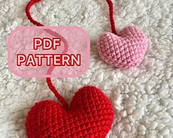 Heart Hanging Charm Crochet Pattern (PDF Pattern)