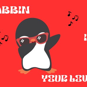 Tarjeta imprimible Dabbin in Love / Dabbin in Love Descarga digital / Tarjeta de pingüino bailando / Tarjeta de amor linda / Tarjeta de pingüino divertido / Sobre A2 A7