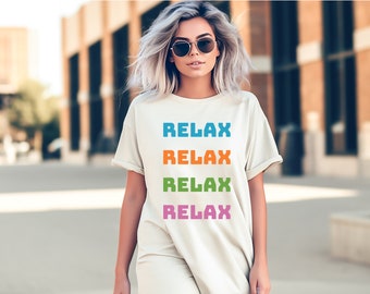 Relax Repeat Shirt: Mindfulness Yoga Cotton Tee