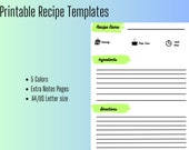Printable Recipe Page | Recipe Sheet Template | Digital Download Recipe Template | Cooking Template | A4 and US Letter Printable