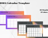 12 Month Printable Calendars, 2024 Printable Calendars, Calendar Templates, Fill In Calendars, 2024 Horizontal Calendars
