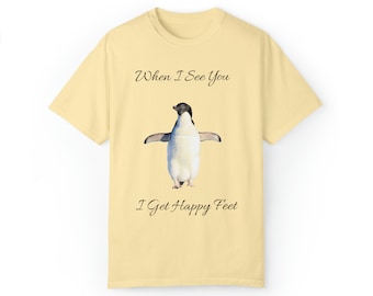 Camicia Pinguino Danzante, Camicia Pinguino Carina, Camicia Pinguino Piedi Felici, Camicia Pinguino di San Valentino, Camicia Pinguino Divertente