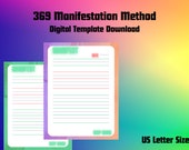 369 Method Template, method printable PDF, 369 Manifestation method, 369 Manifestation, 369 Method LOA, instant download Letter/A4/A5
